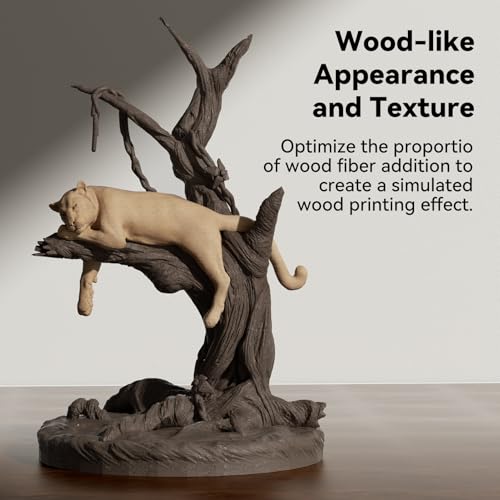 kexcelled PLA Holz Filament 1,75 mm, Wood PLA Echtholz, 3D Drucker Filament, Spezielles PLA Holzoptik, Echte Natürliche Holzfaser, Maßgenauigkeit +/- 0,03 mm, 1 kg Spule (2,2 lbs), Braun – Bild 5