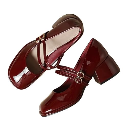 Stunner Women's Chunky Low Block Heel Dress Shoes Mary Janes Heels for Women Comfortable Closed Toe Work Pumps