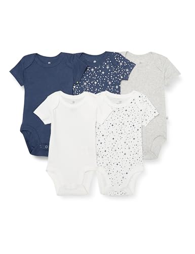 Image of HonestBaby Baby 5-pack 100% Organic Cotton Short Sleeve One-piece Bodysuit