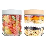 YUEYEE Tarros de cristal con tapa de 500 ml, tarros de avena con tapa de rosca, para conservas de ensalada, yogur, pudín, chutney, mermelada, tarros reutilizables con tapa para desayuno, 2 unidades