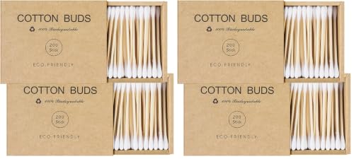 Bamboo Cotton Swabs With Wooden Sticks, Bamboo Cotton Buds For Ears (Pack of 2) image 3