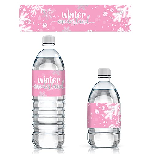 Étiquettes bouteille d'eau Onederland rose pour table anniversaire 1 an