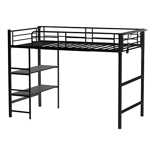 オーエスジェイ パイプベッド ロフトベッド シングル コンセント付き 収納 子供ベッド 二段ベッド 子供部屋二段ベッド スチール 耐震 ベッド シングル パイプベッド パイプ