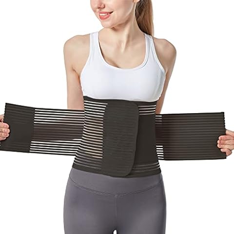 Funcy Postpartum Belly Band Breathable C Section Abdominal Binder for Post Maternity Tummy Recovery Wrap Tummy Control Belly Belt (X-Large, Black) Cover