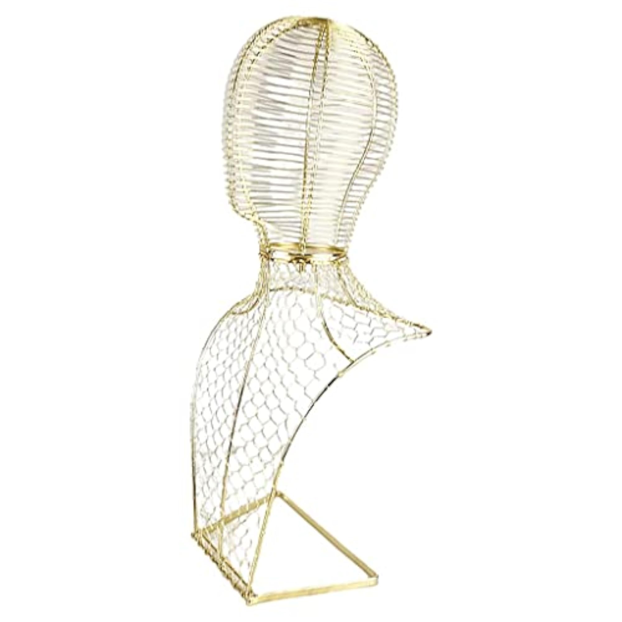 Metal Cowboy Hat Wigs Holder Display Stand Organizer Rack, Gold Color