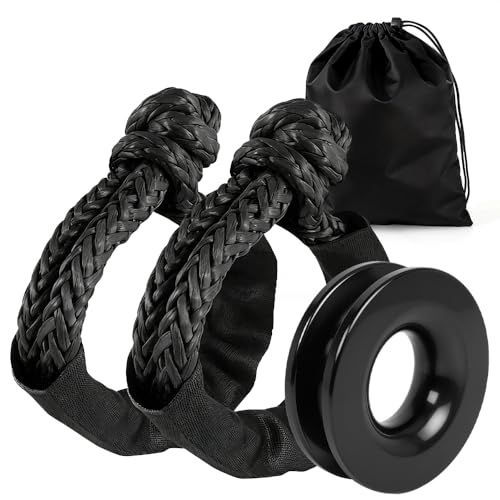 BARTOO Winch Snatch Recovery Ring with Soft Shackles