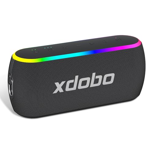 xdobo X8 III Portable Bluetooth Speaker Small Bluetooth Speaker Waterproof: IPX7 Computer Speakers Wireless with RGB Lights for Home/Outdoor/Party/Beach/Birthday Gift