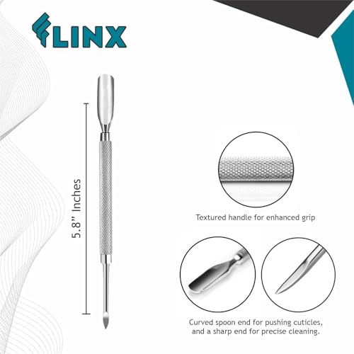 FLINX Metal Cuticle Pusher Tool 4 Pc Nail Manicure Tools Nail tools for Manicure & Pedicure, Metal Cuticle Pushers and Scraper, Nails Cuticles Pusher Cuticle Tools for Nails - Thumbnail 7