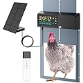 Tiflev Automatic Chicken Coop Door Solar Powered with Programmable Remote, 4 Modes Combo Light and Timer Aluminum Chicken Door with LCD Color Display
