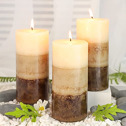 Petristrike Pillar Candles, Scented Candle, Set Of 3 Vanilla Cupcake Aromatherapy Candles For Home Scented, Woman Gifts, Bathroom, Spa, Wedding (3 × 6") #TOP27