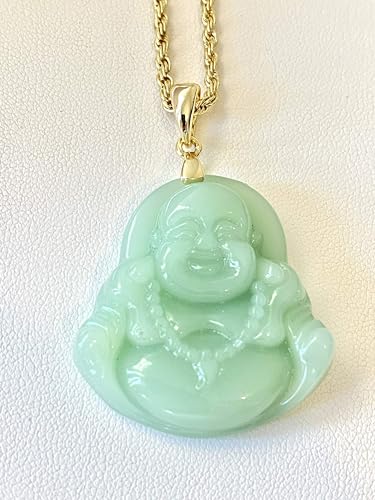 Smiling Laughing Buddha Green Jade Pendant Cute Necklace Rope Chain Genuine Certified Grade A Jadeite Jade Hand Crafted, Jade Neckalce, 14k Gold Filled Buddha necklace, Jade Medallion4