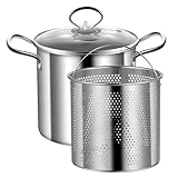 Frittierfitcy-Topf mit Korb, 3, 5-l-Frittiertopf Edelstahl kleine Fritteuse mit Anti-Scenen-Griff...
