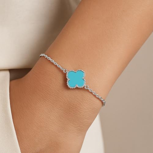 Image of Lucky Charm Clover Bracelet for Women | 925 Sterling Silver with 18K Gold Plating | Adjustable & Anti-Tarnish | Stylish Designer-Inspired Jewelry