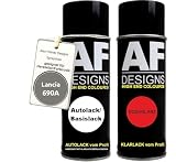 Auto Vernice Spray Set per Lancia 690A Grigio Rossini MetallicBase Trasparente 2x400ml con vernice spray trasparente