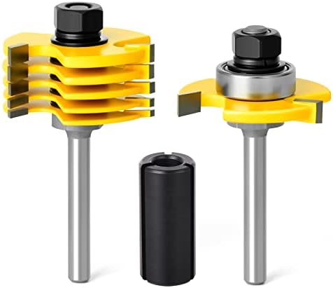 MEIGGTOOL 1/4 Inch Shank Slot Cutter Router Bit Set - 6 Size.