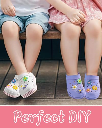 JUKOTA Schuh Charms,Krokodil-Anhänger,Sommer Blumen-Dekoration,DIY Anstecker für Kinder Clogs,Abnehmbare PVC Charms und Pins für Mädchen Frauen Kinder Geburtstagsgeschenke