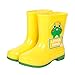 Children Cute Cartoon Fashion and Non Slip Rain Boots Soft Bottom Rain Boots for Boys and Girls (Yellow, 4.5 Big Kids)