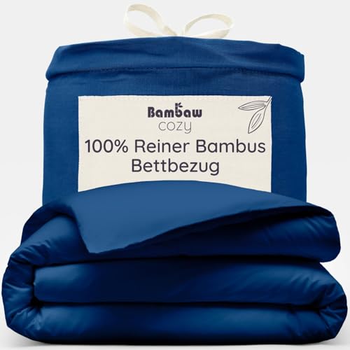 Bambaw Bambus Deckenbezug 135x200 cm, Anti Milben Bettbezug, kuschelige Bettwäsche aus 100% Bambusfasern, kühlende und atmungsaktive Bettwäsche...
