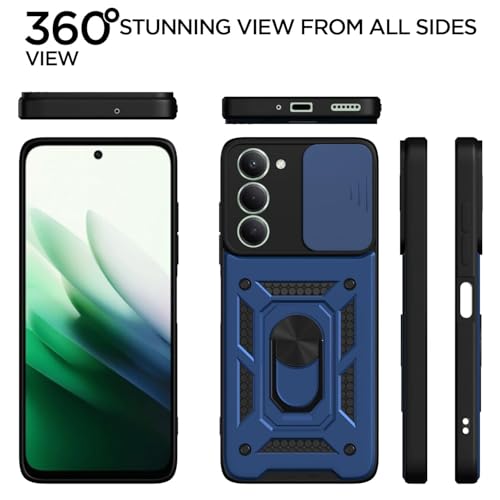 Image of AIBEX Back Cover for Redmi 15 5G | D10 Tough Armor Case | Sliding Camera Shield | 360 Protection | Kickstand Ring Holder | Military-Grade Bumper Case