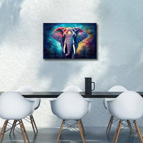 Impression murale éléphant coloré pour décorer le salon - 2