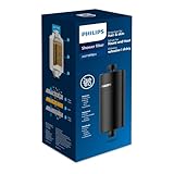 Philips Water Wasser-Inline-Duschfilter, 50 000.L Filterkapazität, SCHWARZ, reduziert Chlor um bis zu 99%, passend für alle Standardschläuche und -armaturen