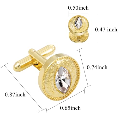 Set macho de gemelos y botones de smoking dorados miniatura 4