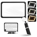 Lullu Lupe mit Licht, 5X Leselupe Handlupe with Light Für Senioren Groß