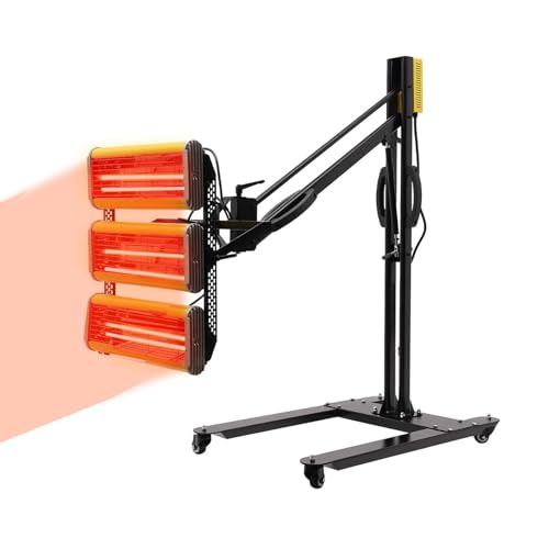 Baking Infrared Paint Curing Lamp, 3900W 110V Short Wave Infrared Lamps with Timer, Stand, Wheels - Adjustable Height & Angle for Automotive Spray Booths Car Bodywork Repair Tools