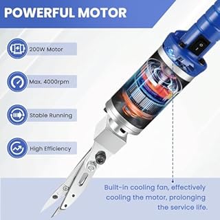 Electric Tufting Carpet Rug Carving Scissors,200W Engraving Trimming Modeling Scissors,0~4000rpm Tufting Supplies for Tufting Art