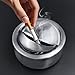 HFZRZFH Windproof Ashtray with Lid, Heavy-Duty Stainless Steel Flip Top Ash Tray for Smokers, Portable Metal Cigarette Butt Disposal for Outdoor Patio, Balcony, Desktop, and Home Office Decor