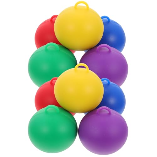 HIAKDOFT 10個 可愛い丸型デザインの再利用可能バルーンウェイト パーティー用風船の浮力維持に 紫 赤 黄 青 緑のカラフル重量 省スペース収