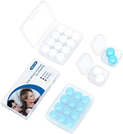 Soft Silicone Earplugs | Wax Ear Plugs for Sleep | Moldable Silicone Earplugs | Gel Ear Plugs | Waterproof Noise Cancelling Ear Plugs for Sleeping | Blocking 22Db (14-Pillows,Blue)