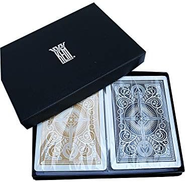 KEM - Pokerkarten Arrow Schwarz und Gold Wide Standard Index