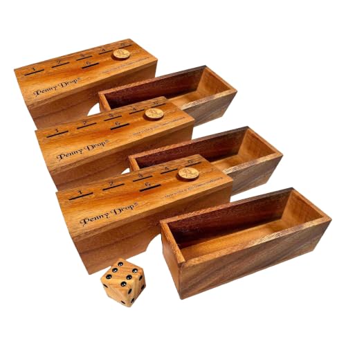 Image of Creative Crafthouse Penny Drop Game - Travel Edition, Compact Dice Game for Family Fun, Made in USA (Pack of 3)
