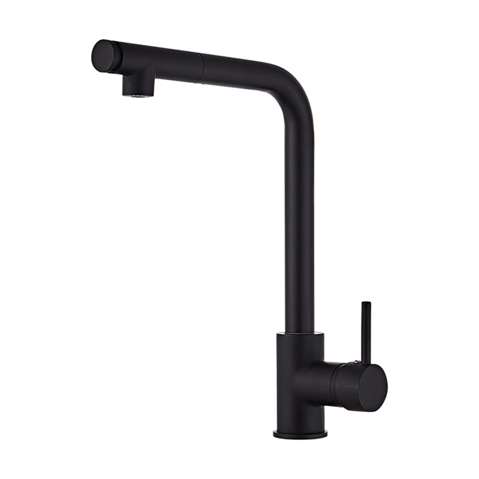Robinet de cuisine en laiton moderne commercial noir mat au design épuré