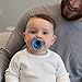 Dr. Brown's HappyPaci 100% Silicone Pacifier 0-6m, BPA Free, White, Blue, Light Blue, 3 Count (Pack of 1)