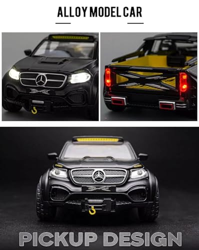 Image of Exclusive Alloy Metal Pull Back Die-Cast Car Diecast Metal Pullback Toy Car with Openable 6 Doors,Light Music Boys Gifts Toys (Mercedis Benz Class X Pickup)