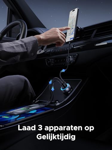 UGREEN 3-poorts sigarettenaansteker USB C PD30W auto oplader adapter 12V autolader USB C auto accessoires compatibel met iPhone 17/17 Pro/17 Pro Max/17 Air/16/15, ipad, Galaxy S24 GPS navigatie, enz - Afbeelding 5
