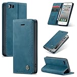 Phernykas Wallet Case for iPhone 5/iPhone 5S with Card Holder, Kickstand Blocking Magnetic Closure Shockproof Protective PU Leather Cover for iPhone 5/iPhone 5S Flip Case Wallet - Green