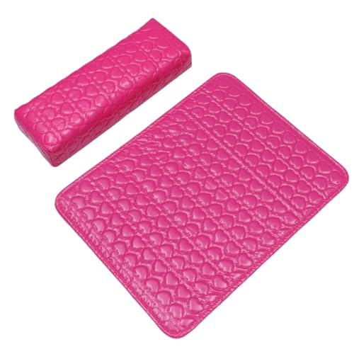 LABRIMP ネイルサロンクッション リストパッド PUレザースポンジ素材の四角い ハート柄デザイン マニキュアやファイリングの粉塵テーブル保護 プロサロンやマニキュアテーブルに最適の商品画像（Amazon）