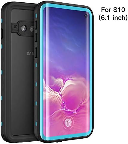 Fansteck Samsung Galaxy S10 Waterproof Case, IP68 Waterproof/Snowproof/Shockproof/Dirtproof, Full-Body Protective Case with Built-in Screen Protector for Samsung Galaxy S10 (Aqua Blue)