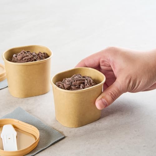 Image of Coppetta 5 Ounce Dessert Cups, 200 Greaseproof Ice Cream Cups - Lids Sold Separately, For Hot And Cold Foods, Kraft Paper Yogurt Bowls, Disposable,For Sundaes, Mousse Or Puddings - Restaurantware