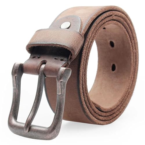 Men’s Retro Style Belt 3.8cm Wide Genuine Leather Strap for Jeans Solid Cowhide Pin Buckle Design4