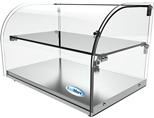 KoolMore - DC-2C 22" Commercial Countertop Bakery Display Case with Front Curved Glass and Rear Door - 1.5 cu. ft.