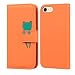 Produktbild LUCASI iPhone SE 2020 Hülle,Handyhülle iPhone 7/8,Karikatur Grün Frog Muster PU Leder Flip Case,mit [Kartenfächer][Magnetverschluss] [Standfunktion],Kompatibel mit iPhone 7/8/SE 2020(4.7''),Orange