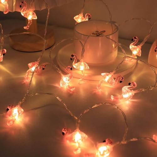 Sunshine smile Hawaii Sommer Lichterketten,3M 20 LEDs Hawaiian Tropische Lichterkette,Flamingo Lichterkette,Geeignet für Hawaii-Partys Im Innen- und Außenbereich,Sommerfest,Strand Deko