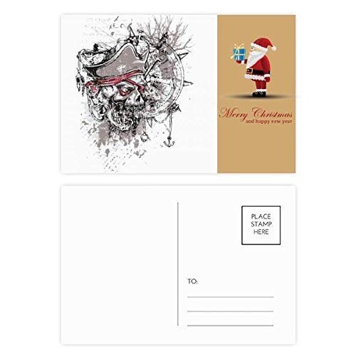 Cartes postales crâne de Père Noël style graffiti lot de 20 pièces pour correspondance urbaine