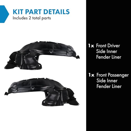 Image of TRQ Front Inner Fender Liner Set Compatible with 2001-2004 Toyota Sequoia 2004-2006 Tundra TO1248127 TO1249127