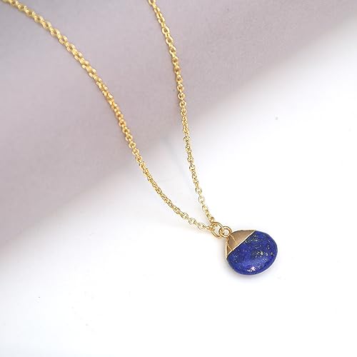 Gempires Natural Handmade Teardrop Gemstone Pendant Necklace Stylish Elegant Crystal Jewelry Hypoallergenic 18 Inch Gold Plated Unique Trendy Western Jewerly For Women3