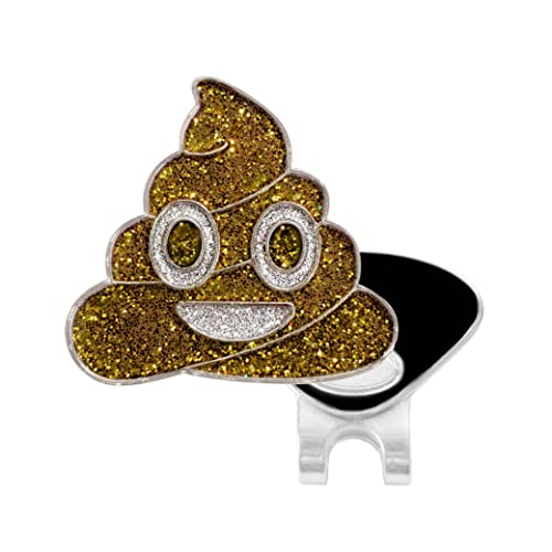 NAVIKA Poop Golf Ball Marker with Glitter | Hat Clip Included | Fun Golfing Accessory | Fun Golfing Gift | Funny Ball Marker for Women or Jr Golfers